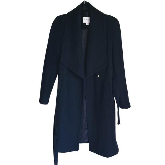 Cole Haan Wool Belted Wrap Peacoat Size 6 Black - Picture 8 of 14